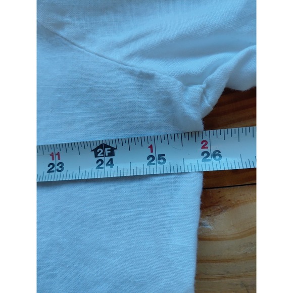 Lungo L'arno Linen Tunic Top White Croquet Trim Lagenlook Womens - Picture 6 of 8